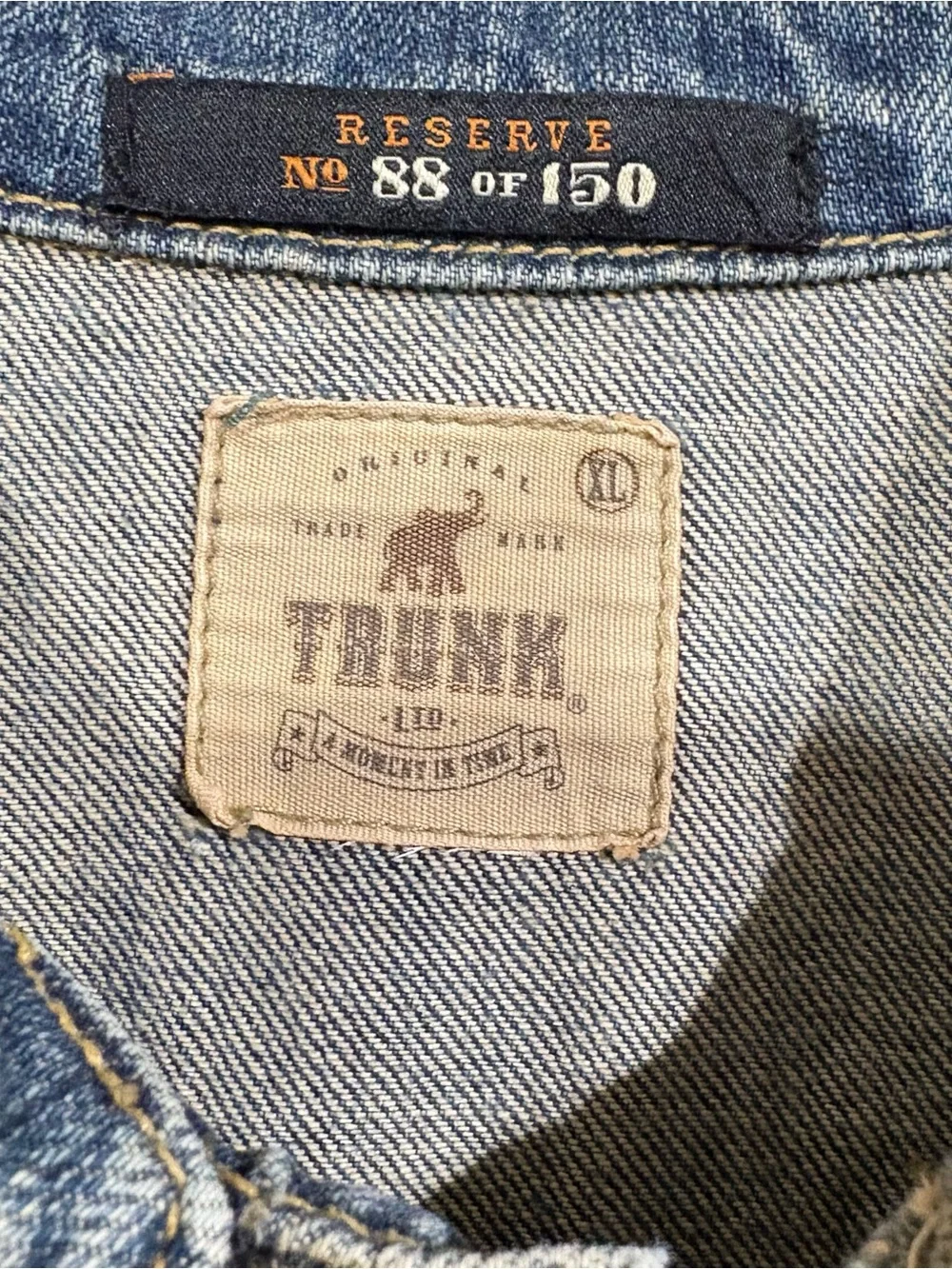 VTG 2005 Trunk Ltd Kiss Denim Jacket Reserve 88/150 Kids XL 16 P2P 1977 Graphic